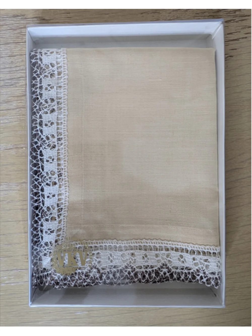 Vintage Vamberacka Krajka Table Linen Beige White Hand Crochet Lace Edge 27